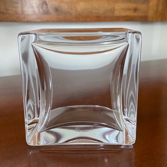 Krosno Poland heavy square glass dish - Picture 4 of 6